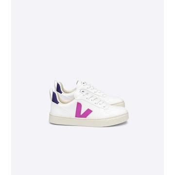 Veja V-10 LACES CWL Sneakers Kinderen White/Purple | NL 864UZG